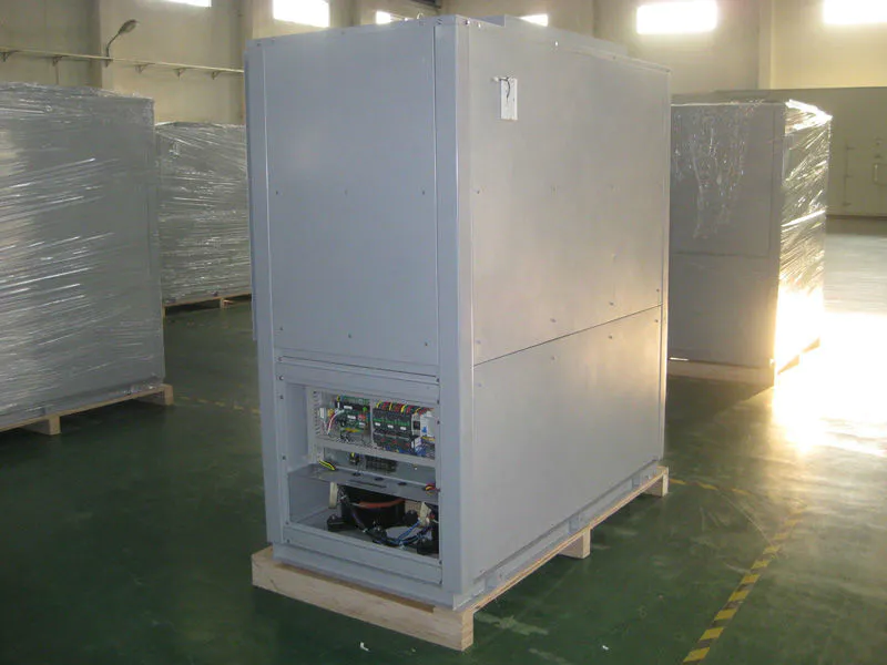 Packaged floor standing water source geothermal heat pump  cooling and heating air conditioner for large room