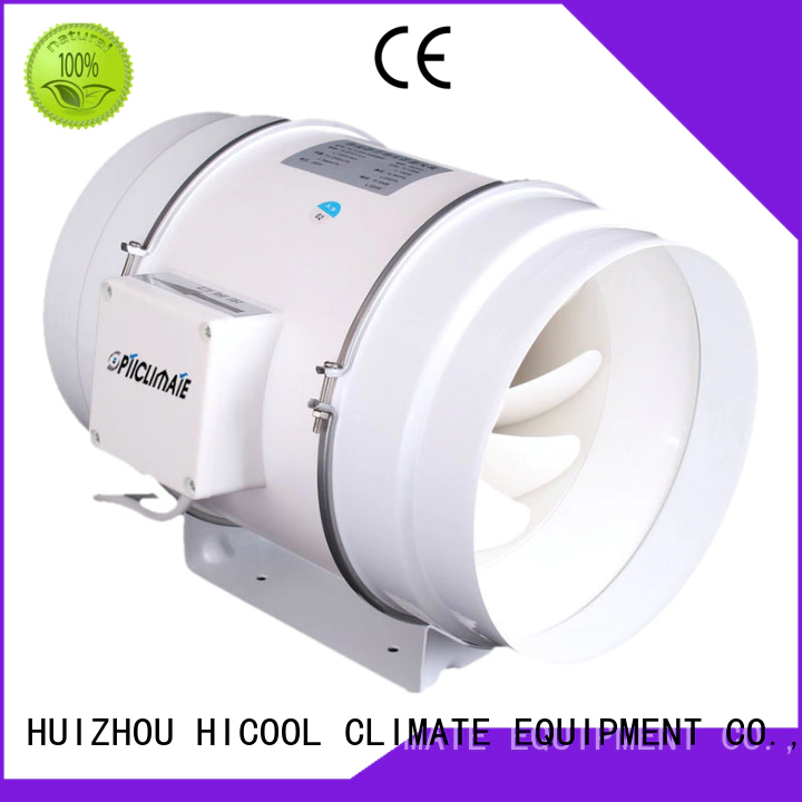 HICOOL best inline duct exhaust fan from China for hotel
